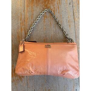 Authentic Coach Patent Leather Pochette With Silver Chain 48459 NWT 9 in